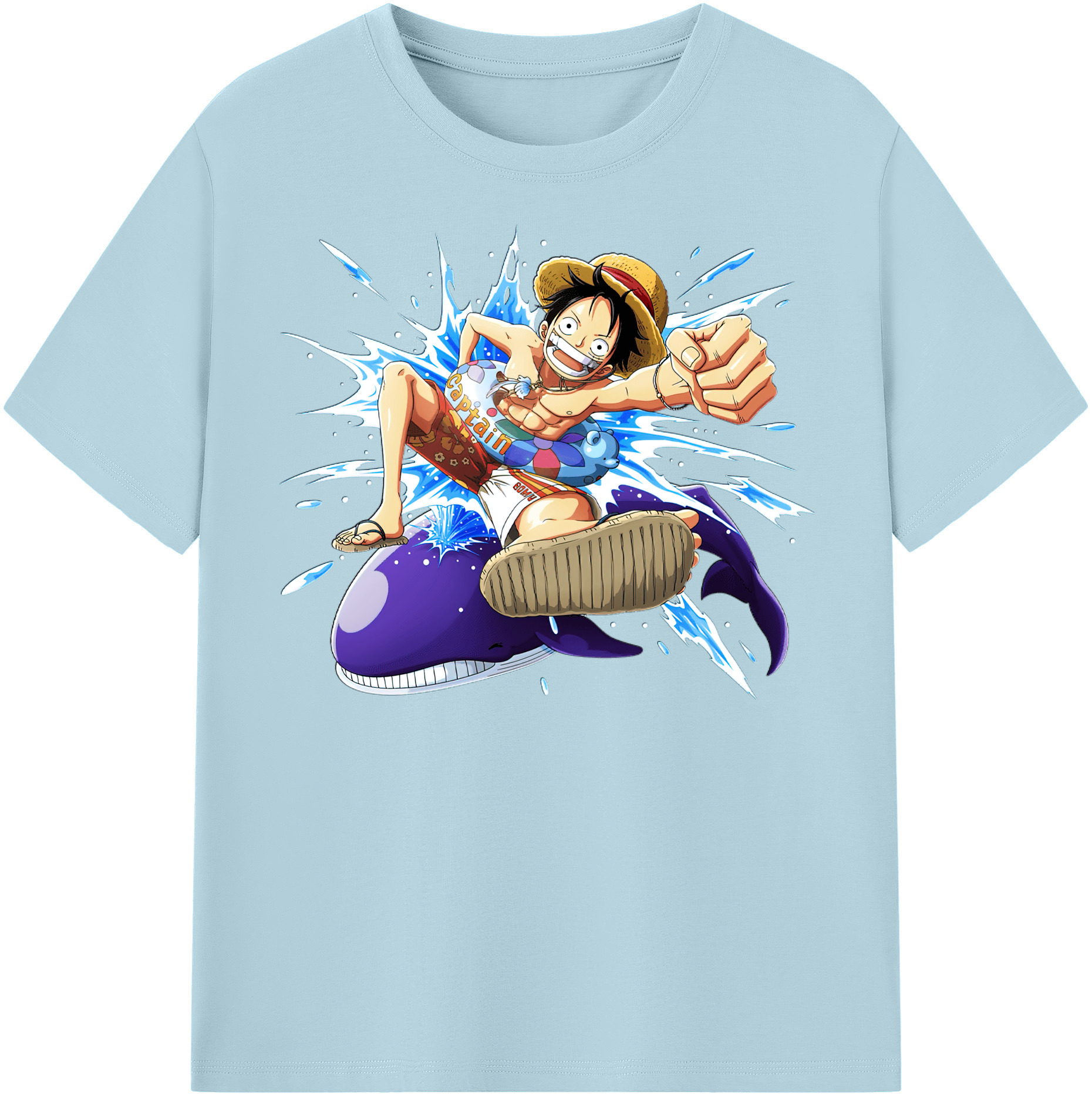 ワンピース モンキー・D・ルフィ ONE PIECE Monkey D. Luffy 綿100％半袖Tシャツ（フロントプリント）